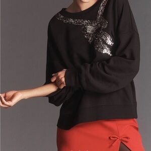 Maeve Sequin Bow Sweatshirt NWOT